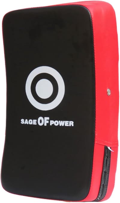 Slagschild Vechtsport - Gebogen Kussen - Trainingsuitrusting - Ergonomisch Ontwerp - 39 x 19 cm - Rood