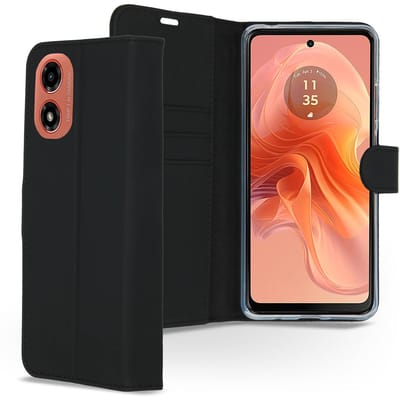 Accezz Hoesje - Geschikt voor Motorola Moto G04 / Motorola Moto G24 - Wallet Softcase Bookcase - Zwart