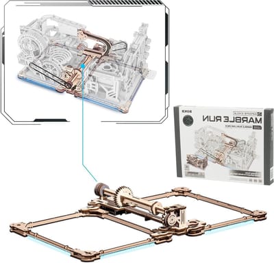 Knikkerbaan Uitbreiding - Verbindingspakket - Creatief Spelen - Combineert Sets - 51.5 x 30.3 x 23.9 cm - Houtkleur