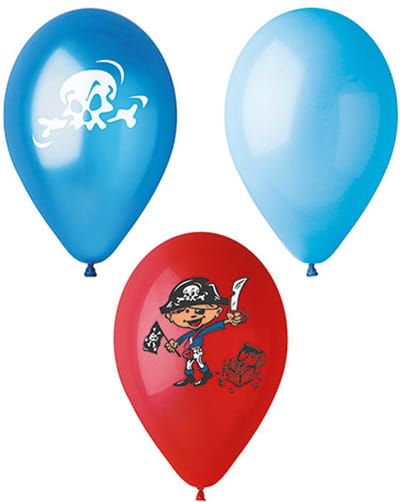 12x 6 Ballonnen Ø 29 cm assorti kleuren Pirates