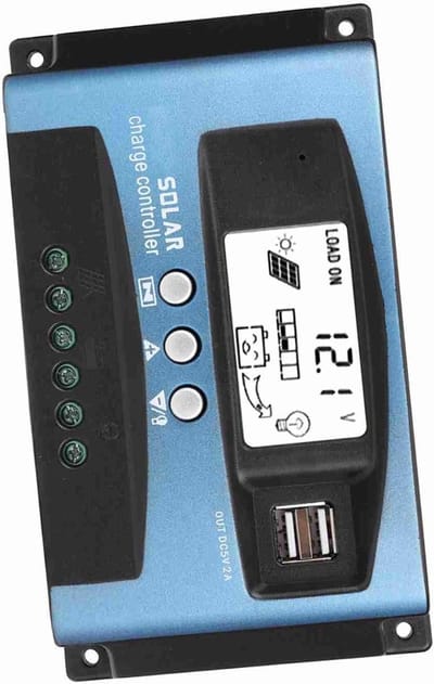 Zonnepaneel Laadregelaar - Batterijregelaar MPPT - Energie Opladen - LCD Scherm Dual USB - 40A 12V 24V - Zwart