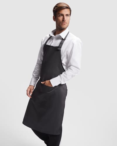 Luxe Horecaschort - Unisex Schort - Professioneel - Keukenschort - Barbecueschort - Kookschort - Halterschort - 70 x 90 cm - voorvak - verstelbaar - donkergrijs