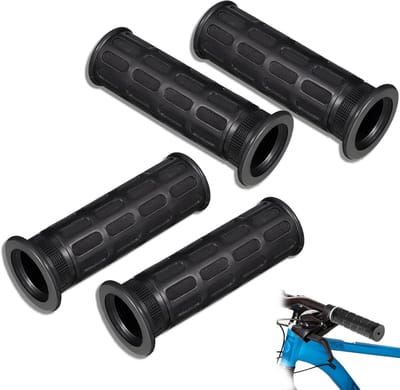 4 Stuks Tuinwagentjes Handvatten, 30mm Binnen Diameter, Rubber Grip, Antislip Handgrepen voor Fietsen, Rolstoelen en Motoren, Zwart