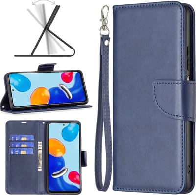 MobyDefend Hoesje - Geschikt voor Xiaomi 12 / 12X - Wallet Book Case Met Koord - Blauw