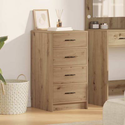 vidaXL - Dressoir - artisanaal - eikenkleurig - 40 - x - 41 - x - 75 - cm - Bewerkt - hout