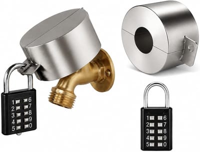 1 stuks - Buitenkranenslot - Kranenvergrendeling - Veiligheidsslot - 11*10*6 cm - Rostvrij staal - Zilver