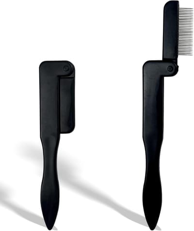 Opvouwbare wimperkam - Wimperscheider set - Wimpers definiëren - Roestvrij staal - 2 stuks - Zwart
