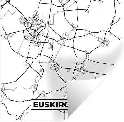 Muurstickers - Sticker Folie - Plattegrond - Kaart - Euskirchen - Stadskaart - 100x100 cm - Plakfolie - Muurstickers Kinderkamer - Zelfklevend Behang XXL - Zelfklevend behangpapier - Stickerfolie