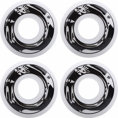 Ensemble de 4 pièces Roues de Skateboard PU Fish Board Haute Élasticité Accessoires de Remplacement blanc avec motif gray