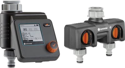GARDENA GARDENA Bewässerungssteuerung Select & 2-Wege-Verteiler Aktion 01893-34 Besproeiingsbesturing werkt op batterij