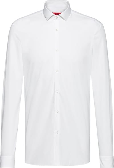 HUGO Erondo slim fit overhemd - popeline - wit - Strijkvriendelijk - Boordmaat: 38