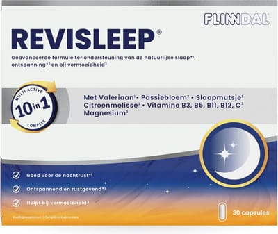 Flinndal Revisleep - Voor een goede nachtrust, werkt ontspannend en rustgevend - 30 capsules