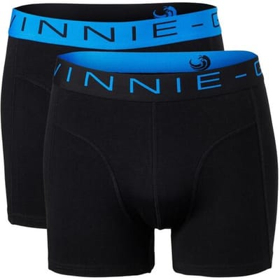 Vinnie-G Boxershorts 2-pack Black/Blue - Maat S - Heren Onderbroeken Zwart - Geen irritante Labels - Katoen heren ondergoed