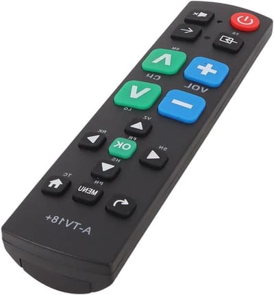 Universele Afstandsbediening - Grote Knoppen - TV Bedienen - Extra Grote Cijfers - Niet Reflecterend - Zwart