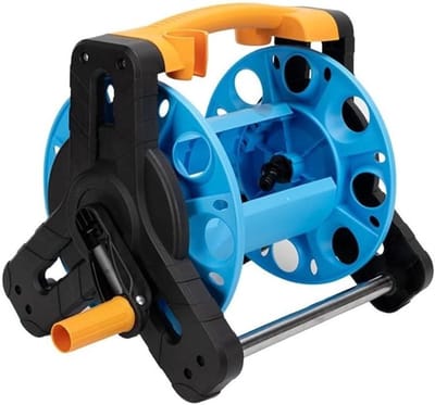Slanghaspel Kar - Slangwagen Tuin - Buiten Reinigen - Robuuste Behuizing - 25 meter - Oranje-blauw