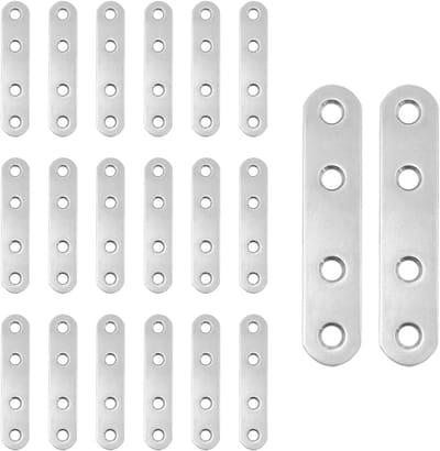 Flat Connector - 20 Stuks Verbindingplaten, Houten Connectoren, Perforated Platen (76 x 16 x 2mm) voor Sterke en Duurzame Verbindingen