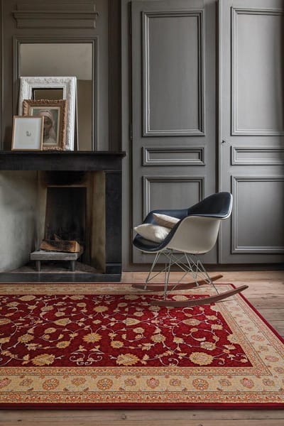 OSTA Nobility – Vloerkleed – Tapijt –  geweven – wol – decolan – duurzaam - modern - klassiek - Rood/Beige – 135x200