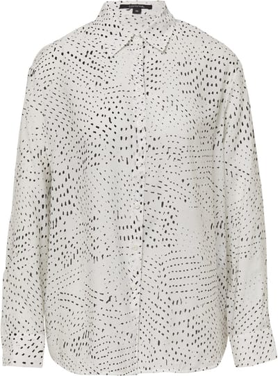 Dames lange mouw blouse in ramie met volledige print COMMA