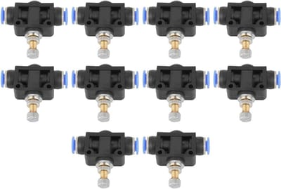 Dailygoods- Luchtstroomregelklep 10 stuks/set - Pneumatische Klep - Snelkoppeling - Aansluitdiameter 6 mm - Hittebestendig 0-60°C - Weersta spanning 0-1 MPa - Pneumatische Connector