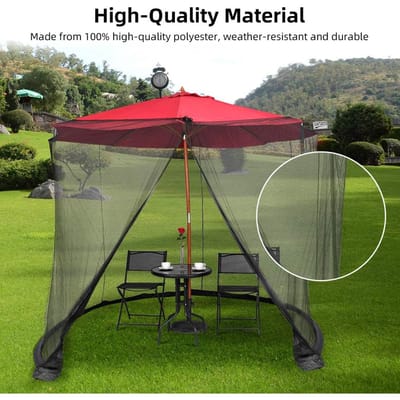 Buiten Patio Parasol Scherm Muggennet voor Patio Veranda   Waterpijp Muggennet voor 7 11ft Parasols Patio Beige beige