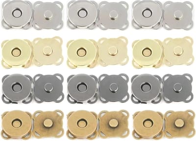 40 Stuks Magnetische Drukknopen 14mm & 18mm in 4 Kleuren voor Handwerk, Portemonnees en Kleding
