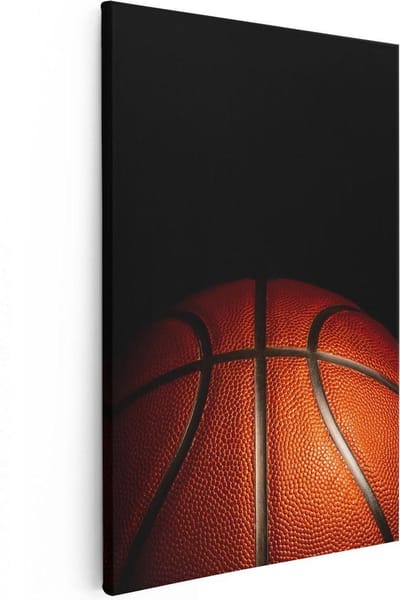 Artaza Canvas Schilderij Basketbal - 20x30 cm - Klein - Wanddecoratie Mancave - Muurdecoratie Kantoor - Schilderijen Op Canvas