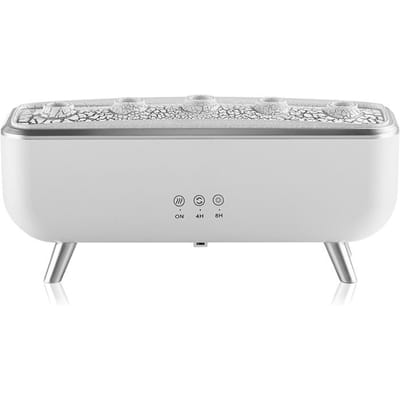 Kwallen decompressie Effect Diffuser Simulatie Vlam Aroma Diffuser Kleurrijke verlichting Luchtbevochtiger voor Slaapkamer, Huis, Kantoor US white