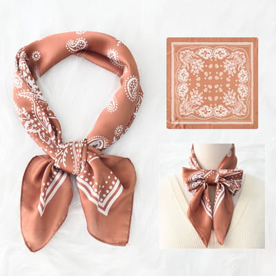 Dames Sjaal - Sjaals - Stola - Vierkante doek - Elegant Stijlvol Dames haar sjaal - Satijn zijde - Hals sjaaltje - Sjaaltje Satijn - Neksjaaltje - Omslagdoek Modesjaals - Neksjaal - Dames Halsdoek -Dame -06，70*70CM