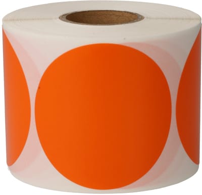 500 Etiketten Stickers Rond Oranje 50 mm op Rol Gekleurd - Sluitzegels Markeringspunten Blanco Labels - Dappaz
