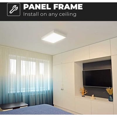 HOFTRONIC Opbouwframe voor LED Paneel - Geschikt voor 62x62 cm LED Panelen - Gereedschapsloos - Geen schroeven zichtbaar - 63 mm - Wit