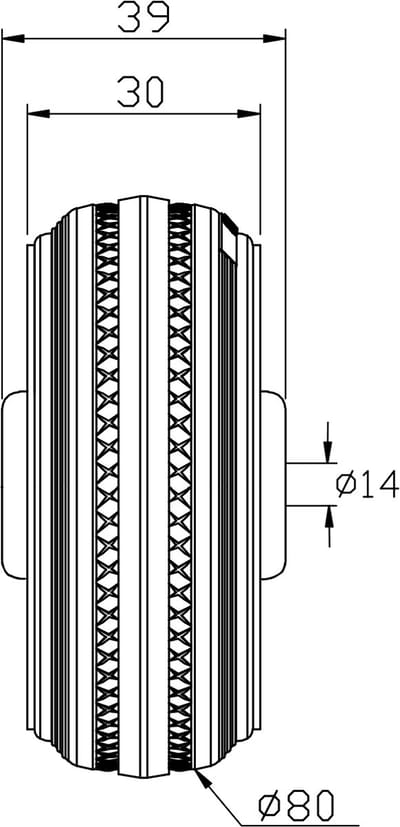 Zwarte rubberen wielen van 80 mm (3 inch) met een hart van geperst staal, draagvermogen 70 kg – Set van 2