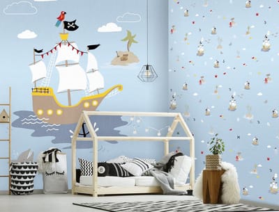 INGK - Kate & Andy - Behang - Little Pirates (blue)