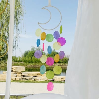 Handgemaakte Capiz Schelpen Windgong - Coastal Stijl Decor voor Binnen en Buiten, Perfect voor Tuin, Terras en als Cadeau voor Windgong Liefhebbers