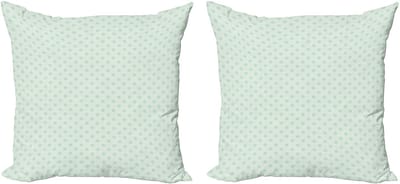 ABAKUHAUS Mint decoratieve kussenhoes, 2-pack, modern accent, dubbelzijdige digitale print, 40x40 cm, amandelgroen
