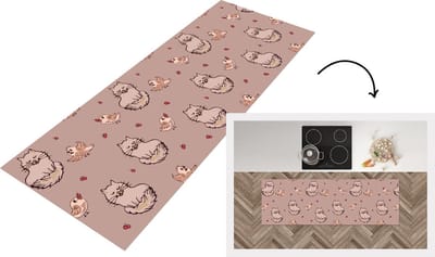 Keukenloper - Loper keuken - Dieren - Kinderen - Patronen - 150x50 cm - Keukenloper vinyl