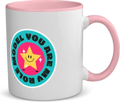 Akyol - you are my role model koffiemok - theemok - roze - Model - iemand die een voorbeeld is voor anderen - voorbeeldfunctie - verjaardagscadeau - verjaardag - cadeau - kado - geschenk - gift - 350 ML inhoud
