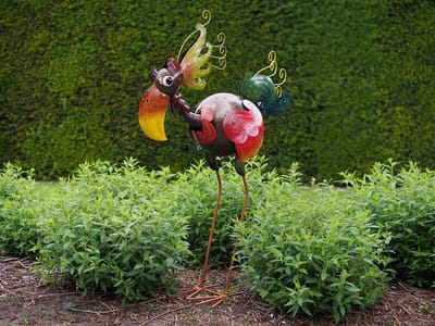 Grote gekleurde vogel tuinvogel - vreemde vogel maxiem - 70x22x88 - metaal