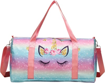 Eenhoorn Reistas Kind | Eenhoorn Sporttas Kind | Eenhoorn Weekendtas | Handbagage Kind Vliegtuig | 25 Liter | Sporttas Meisjes | Weekendtas met Eenhoorn | Goude Kindertas Peuter | Tas voor Logeren of Vakantie | 24x20x45 cm