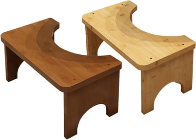 Toiletkruk Hout - Opstapje Badkamer - Comfortabel Zitten - Ergonomische Houding - 40 x 210 x 40 mm - Houtkleur