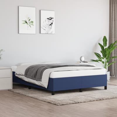 vidaXL - Bedframe - zonder - matras - stof - blauw - 140x190 - cm