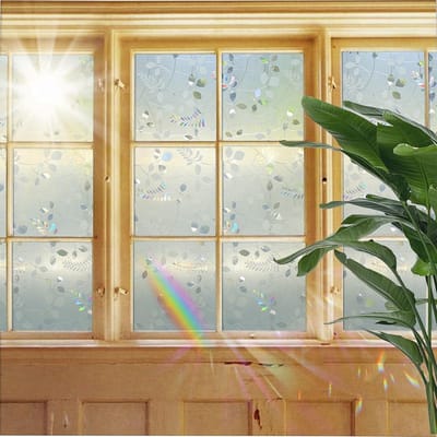 Raamfolie - Privacyfolie - Privacy creëren - Lijmvrij ontwerp - 55 x 155 cm - Bladeren