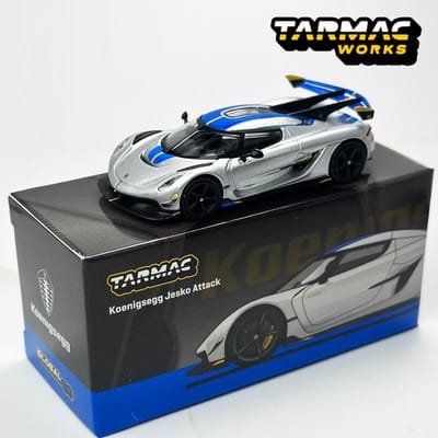 Tarmac Works 1:64 Tw Koenigsegg Jesko Attack Alliage d'Argent Modèle de Voiture gray
