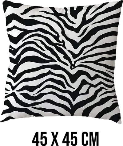 Allernieuwste.nl® Kussenhoes Zebra Zwart Wit 2 Kussen Polyester - Kussenovertrek - 45 x 45 cm %%