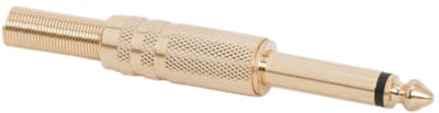 5x Jack Stekker 6,3 mm Mono Verguld – Metalen Audio Plug met Trekontlasting – 6.3 mm Jack Connector - 5 Stuks [05108]