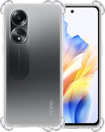 Hoesje - Geschikt voor OPPO A58 - Sterk & Shockproof - Siliconen Shock Case - Hoes Cover - Telefoonhoes - Transparant