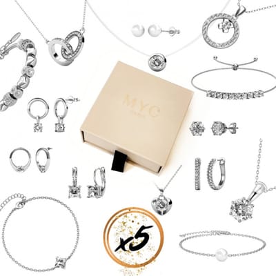5 verrassingsjuwelen in geschenkverpakking - Oostenrijks kristal