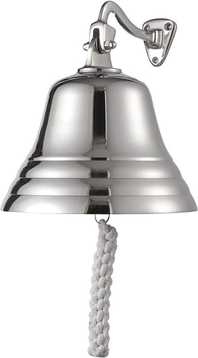Scheepsbel Wandmontage - Nautische Decoratie - Laatste Bestellingen - Chroom Zilver - 8 inch - Zilverkleurig