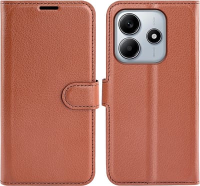 Coverup Hoesje - Geschikt voor Xiaomi Redmi Note 14 5G Hoesje - Coverup Book Case - Bruin