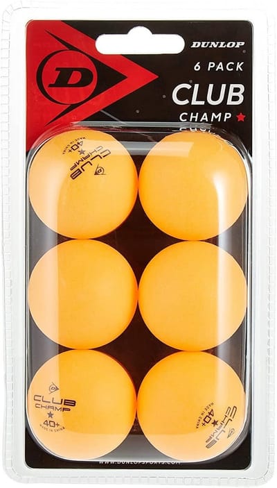 Dunlop Club Champ 6 tafeltennisballen oranje 1 ster binnen buiten