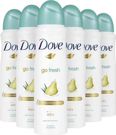 Dove Go Fresh Pear & Aloe Vera Anti-Transpirant Deodorant Spray - 6 x 150 ml - Voordeelverpakking